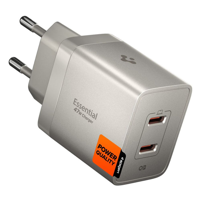 Spigen Essential EE472EU-GAN 2-Port 47W Wall Charger - Titanium