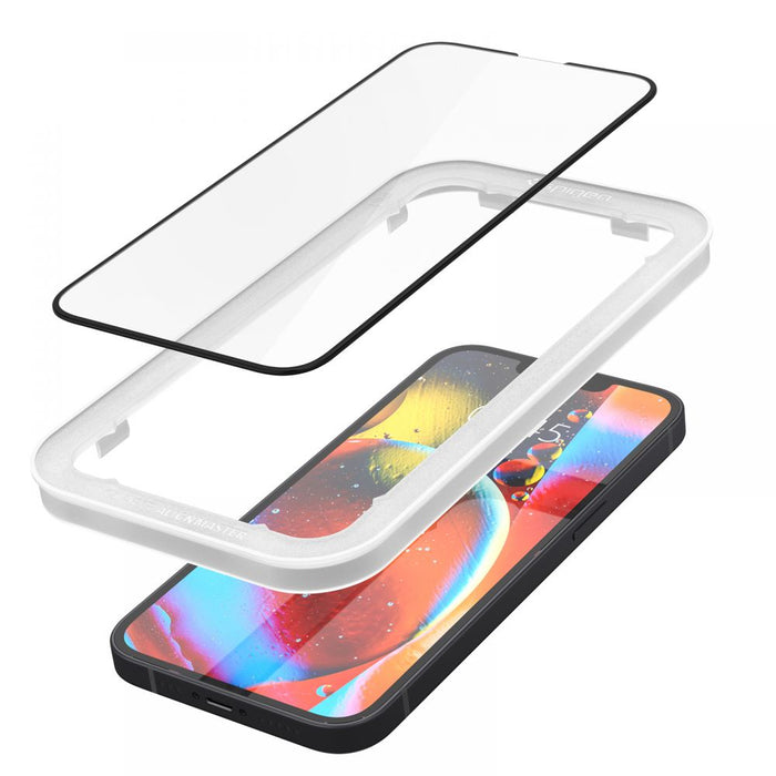 Spigen ALM Glass FC tempered glass for iPhone 13 / 13 Pro / 14 / 16e / 17e - black 2 pcs.