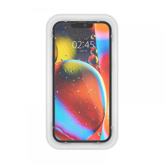 Spigen ALM Glass FC tempered glass for iPhone 13 / 13 Pro / 14 / 16e / 17e - black 2 pcs.