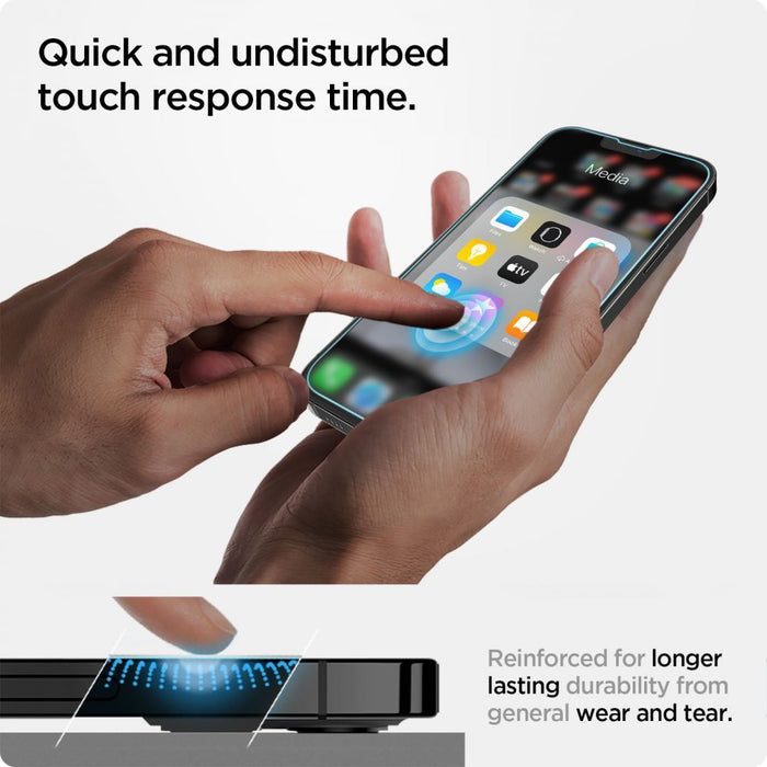 Spigen Glas.tR EZ Fit Tempered Glass for iPhone 13 / 13 Pro / 14 / 16e / 17e