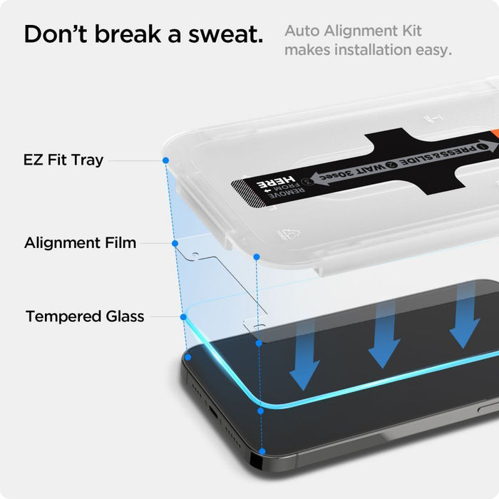 Spigen Glas.tR EZ Fit Tempered Glass for iPhone 13 / 13 Pro / 14 / 16e / 17e
