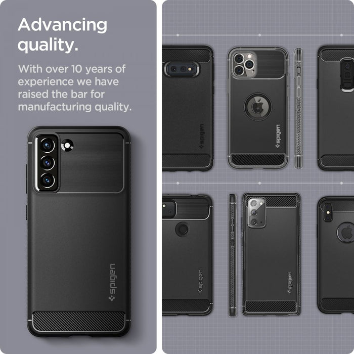 Spigen Rugged Armor Case for Samsung Galaxy S21 FE - Matte Black