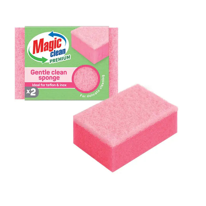 SPONGE FOR DELICATE SURFACES 2 PCS MAGIC CLEAN - Продукти за почистване<<<Домашни потреби<<<Кухня<<<Praktiker
