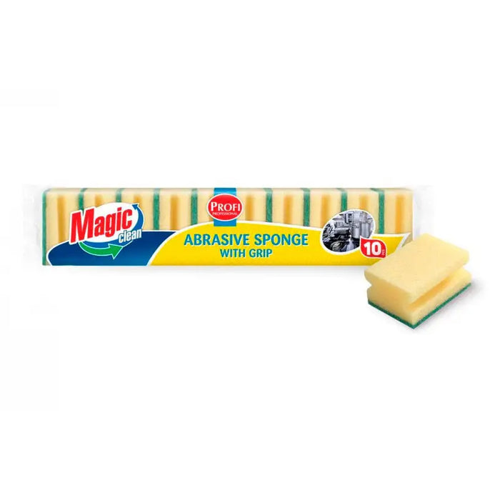 SPONGE WITH CHANNEL X 10 PCS. MAGIC CLEAN - Продукти за почистване<<<Домашни потреби<<<Кухня<<<Praktiker