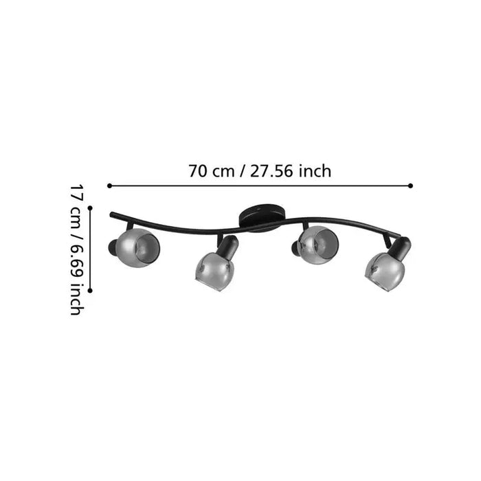SPOT 4XE14 BLACK EGLO POLLICA - Спотове<<<Вътрешно осветление<<<Мебели и интериор<<<Praktiker&&&Спотове<<<Вътрешно