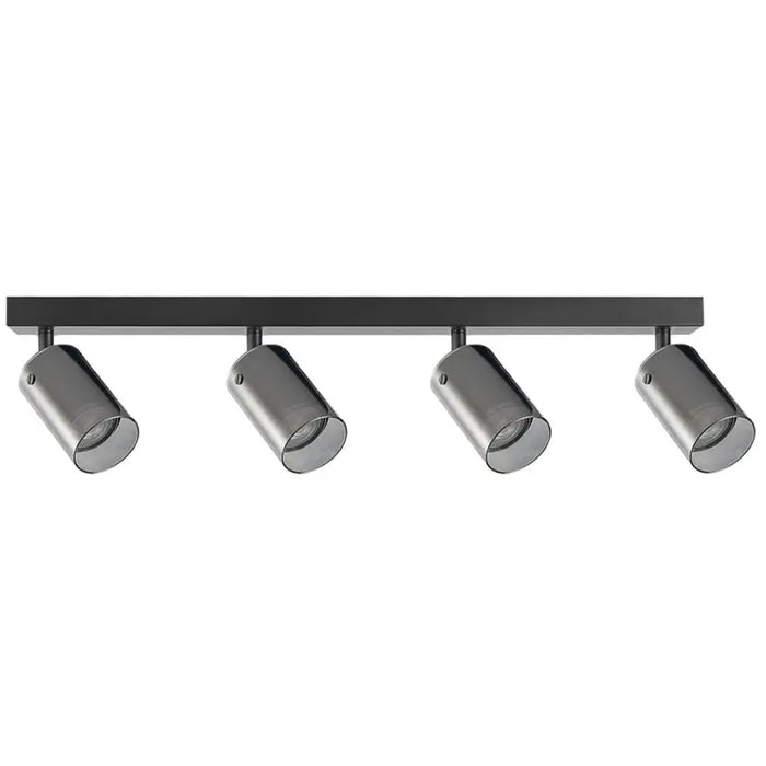 SPOT 4XGU10 10W GLASS BLACK ULTRALUX RPGC4B - Спотове<<<Вътрешно осветление<<<Мебели и