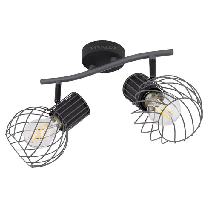 SPOTLIGHT 2XE14 BLACK VIVALUX MAYA - Спотове<<<Вътрешно осветление<<<Мебели и интериор<<<Praktiker&&&Спотове<<<Вътрешно