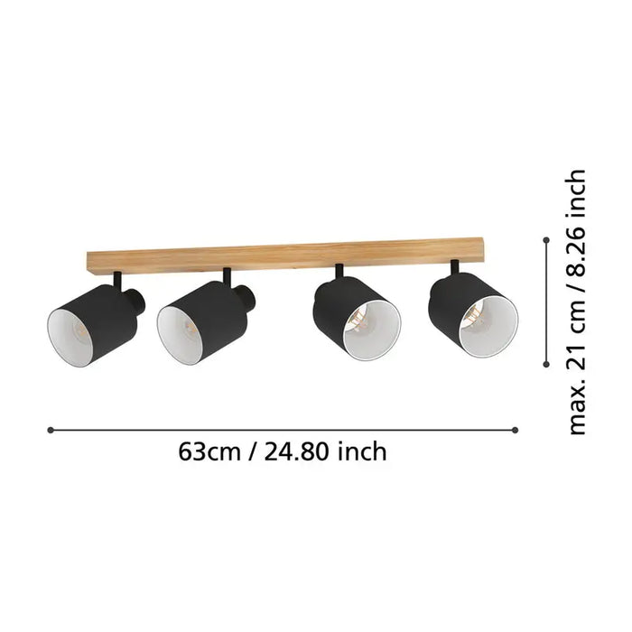 SPOTLIGHT 4XE27 BLACK EGLO BATALLAS - Спотове<<<Вътрешно осветление<<<Мебели и