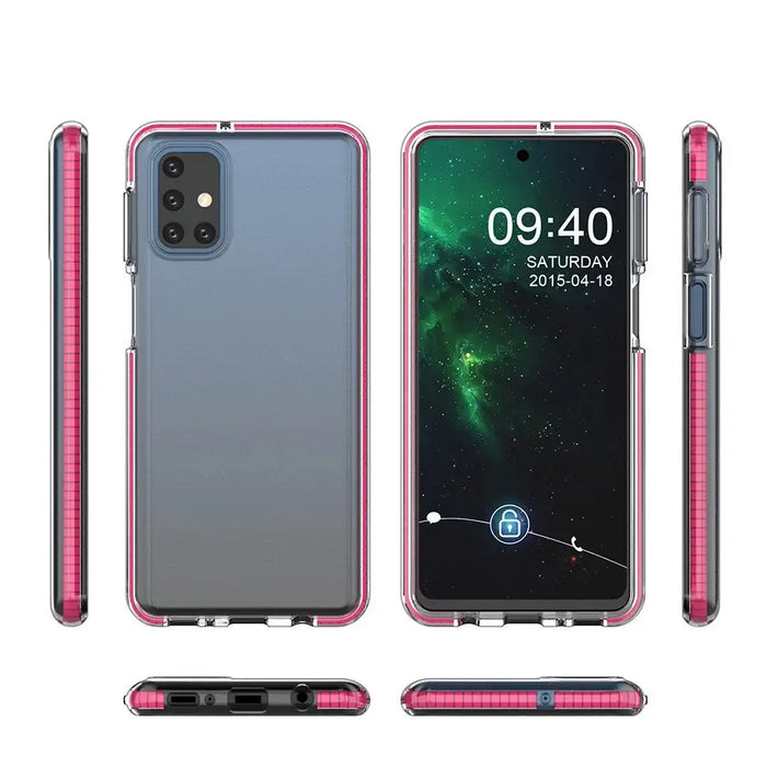 Spring Case clear TPU gel protective cover with colorful frame for Samsung Galaxy M51 yellow - Cell phone cases