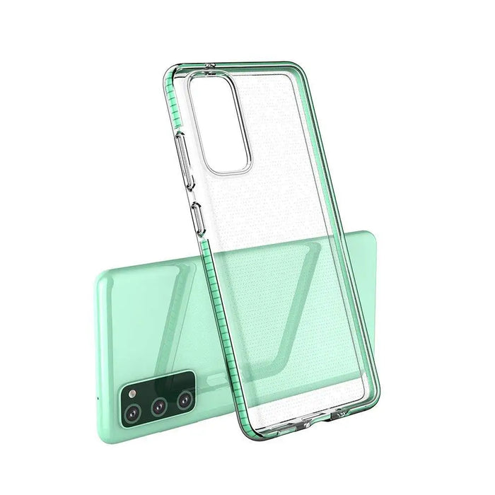 Spring Case clear TPU gel protective cover with colorful frame for Samsung Galaxy A72 4G light pink - Cell phone cases