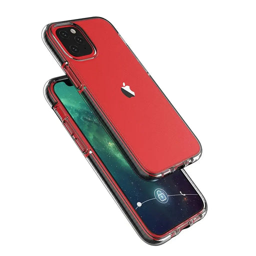 Spring Case clear TPU gel protective cover with colorful frame for iPhone 12 mini dark blue - Cell phone cases