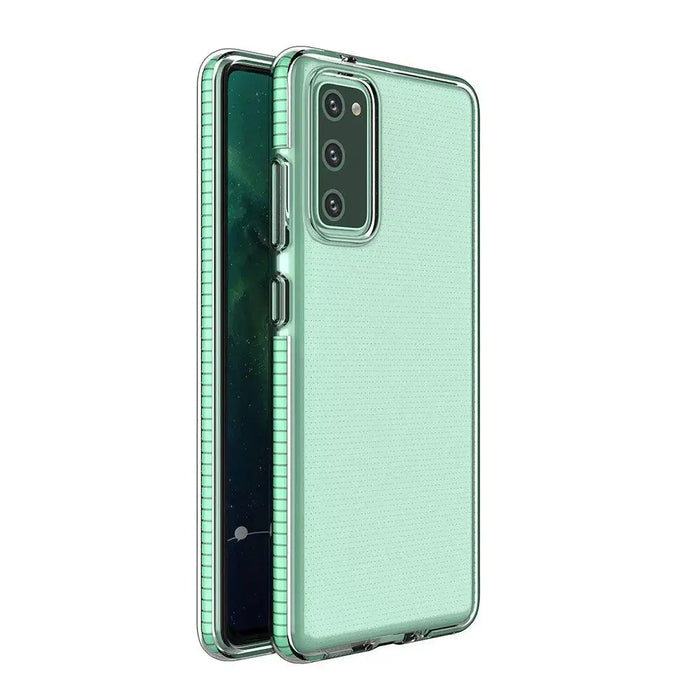 Spring Case clear TPU gel protective cover with colorful frame for Samsung Galaxy S21 Ultra 5G mint - Cell phone cases