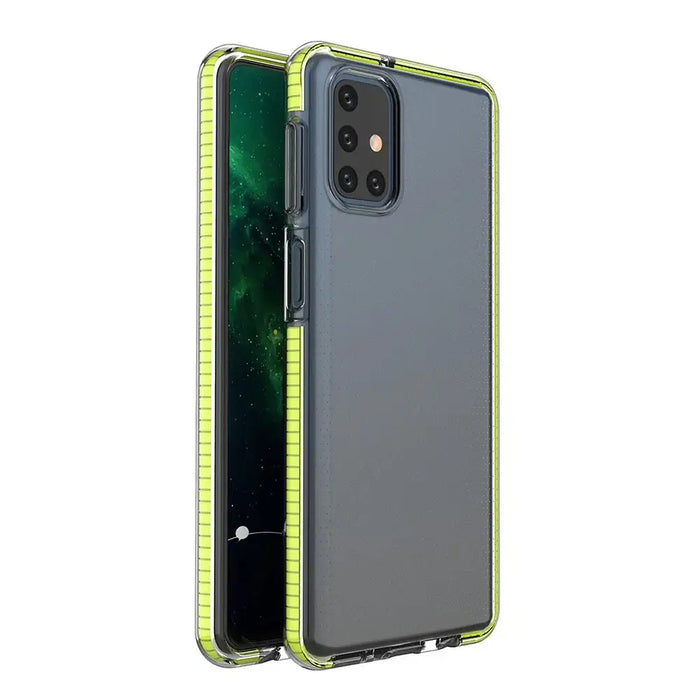 Spring Case clear TPU gel protective cover with colorful frame for Samsung Galaxy M51 yellow - Cell phone cases
