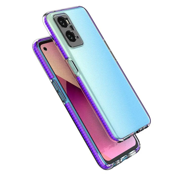 Spring Case Cover for Realme 9i Oppo A36 / A76 / A96 Silicone Cover with Frame Light Blue - Cell phone cases