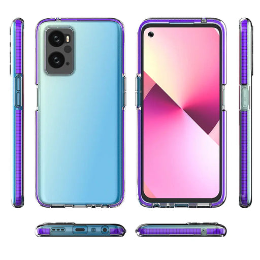 Spring Case Cover for Realme 9i Oppo A36 / A76 / A96 Silicone Cover with Frame light pink - Cell phone cases