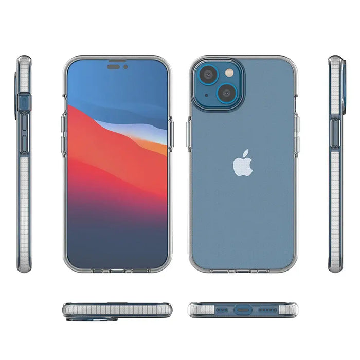Spring Case case for iPhone 14 silicone case with a frame light blue - Cell phone cases and covers<<<HurtelXML