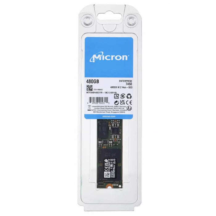 SSD Micron 7450 PRO 480GB M.2 (22x80) NVMe PCI 4.0 MTFDKBA480TFR-1BC1ZABYYR (DWPD 1) - Enterprise SSDs