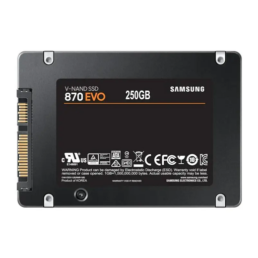 SSD SAMSUNG 870 EVO SATA 2.5’’ 250GB SATA 6 Gb/s MZ-77E250B/EU - Вътрешни SSD 2.5 inch<<<SAMSUNG памети SSD и