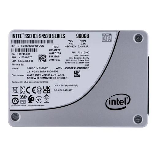 SSD Solidigm (Intel) S4520 960GB SATA 2.5’’ SSDSC2KB960GZ01 (DWPD up to 3) - Enterprise SSDs