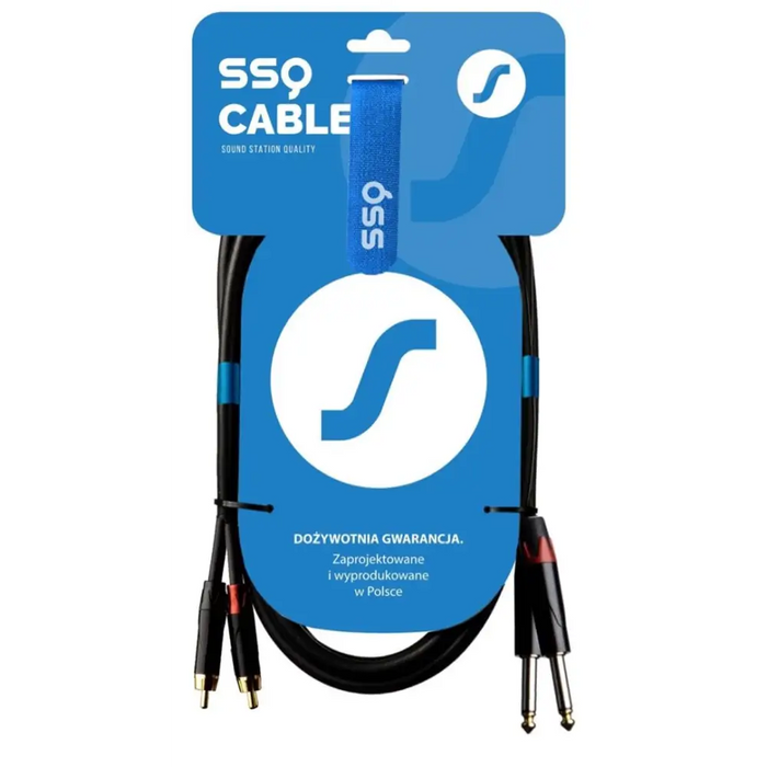 SSQ RCAJM1 SS-1427 Cable 2x RCA - 2x Jack Mono 6,3 mm 1 m Black - WiresNGL-KAB<<<Sound systemNGL<<<ActionPL