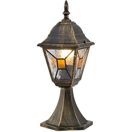 STANDING GARDEN LANTERN 60W E27 IP44 GOLD PATINA BELIGHT - Градински фенери<<<Външно