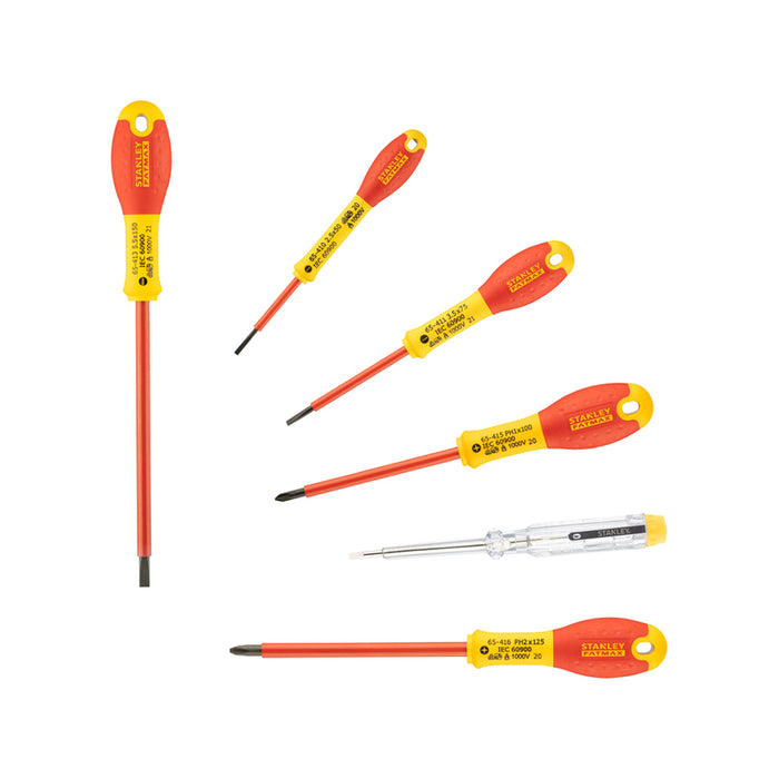 SET OF HIGH VOLTAGE STANLEY SCREWDRIVERS 6 PCS.