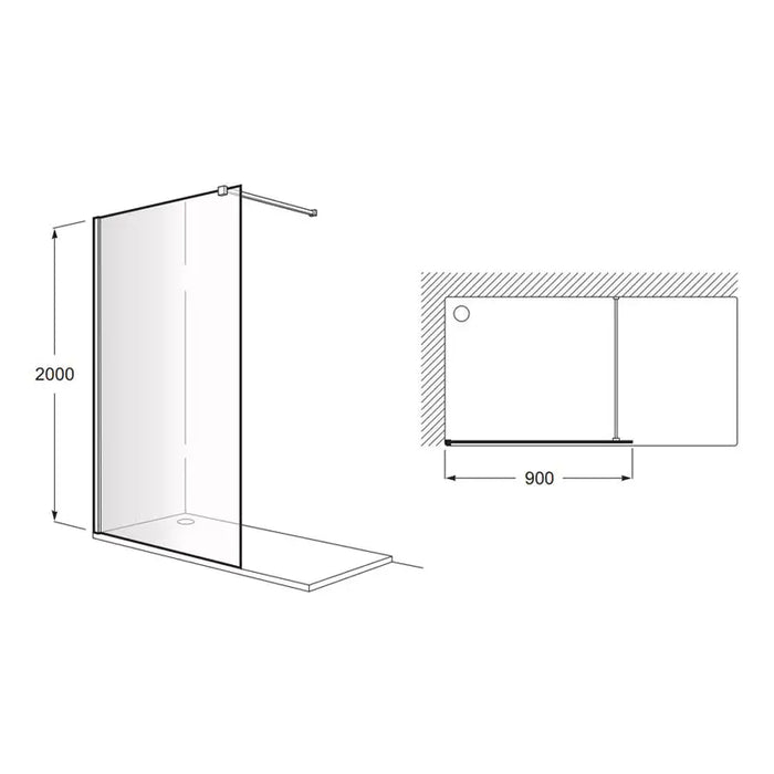 STATIONARY SCREEN 90X200 ROCA DISTRICT - Преградни стени и паравани<<<Душкабини и