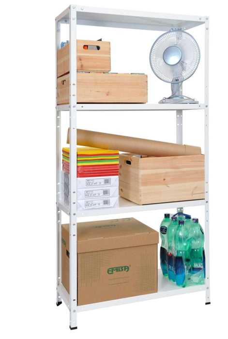 METAL RACK 170X75X30CM 5X80KG WHITE