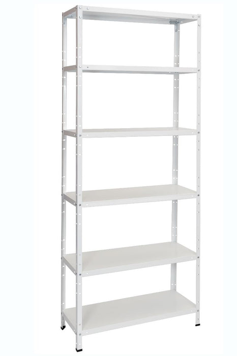 METAL RACK 180X75X30CM 6X80KG WHITE