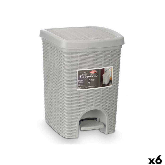 Rubbish bin Stefanplast Light grey Plastic 20 L (6 Units)