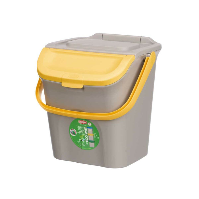 Waste bin Stefanplast ECOWAY Yellow Grey polypropylene 28 L Stackable (6 Units)