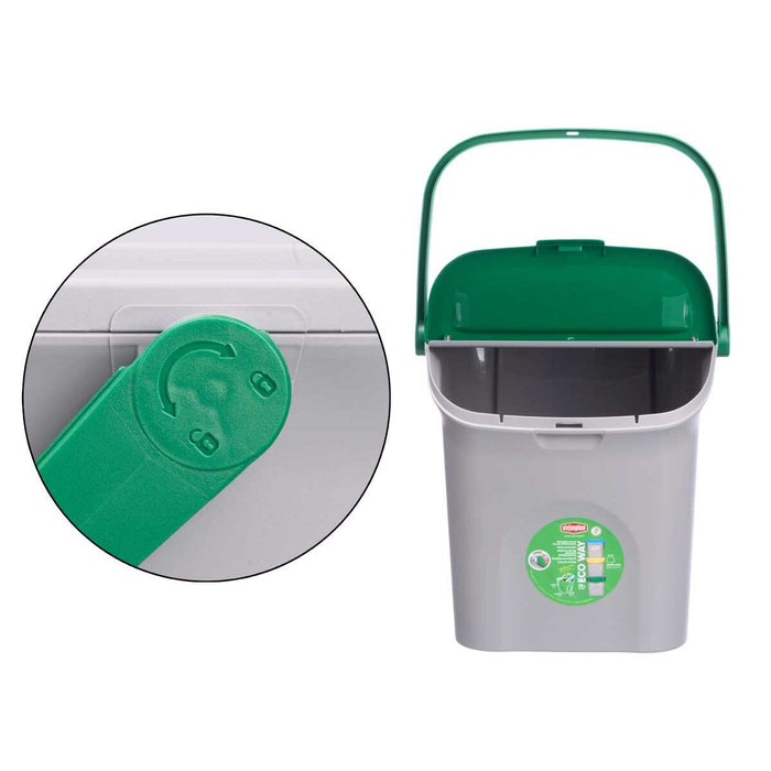 Waste bin Stefanplast ECOWAY Green Grey polypropylene 28 L Stackable (6 Units)