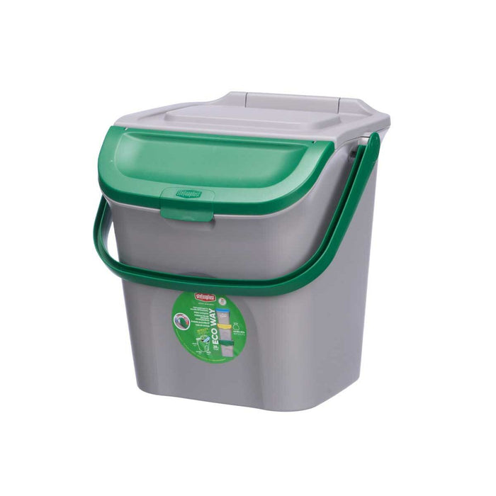 Waste bin Stefanplast ECOWAY Green Grey polypropylene 28 L Stackable (6 Units)
