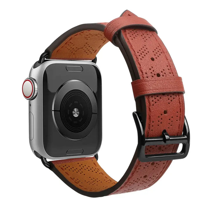 Strap Leather for Apple Watch 42 / 44 / 45 / 49 mm band bracelet - red - Cell phone cases and covers<<<HurtelXML
