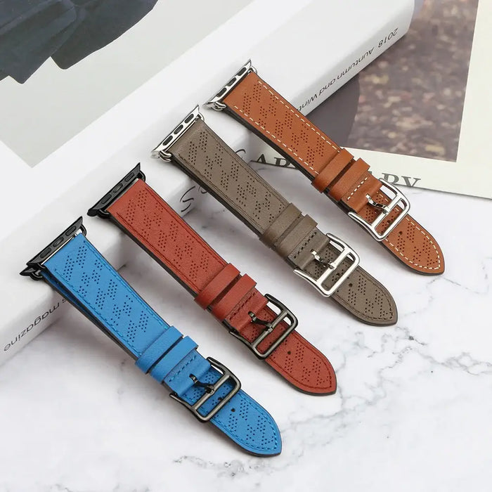 Strap Leather for Apple Watch 42 / 44 / 45 / 49 mm band bracelet - red - Cell phone cases and covers<<<HurtelXML