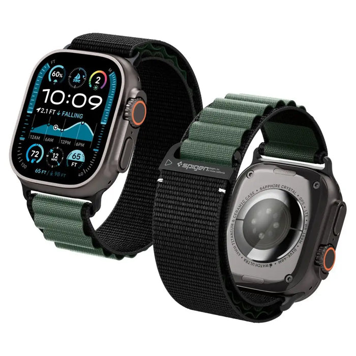 Strap Spigen WBF1 Strap for Apple Watch 44 / 45 / 46 / 49 mm - Black and Green - Other cell phone equipment<<<HurtelXML