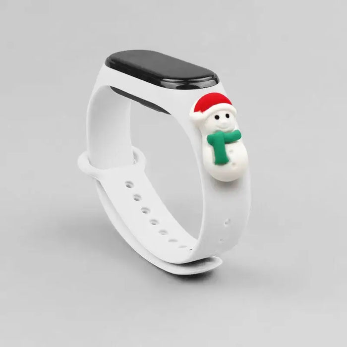 Strap Xmas for Xiaomi Mi Band 3 / 4 Christmas Silicone Strap Bracelet with Snowman - White - Smartwatch straps