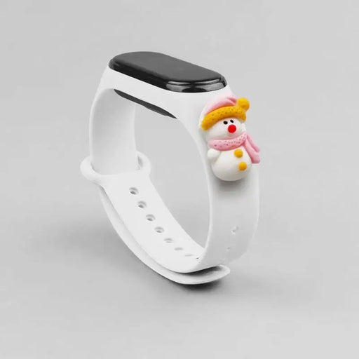 Strap Xmas for Xiaomi Mi Band 3 / 4 Christmas Silicone Strap Bracelet with Snowman - White - Smartwatch straps