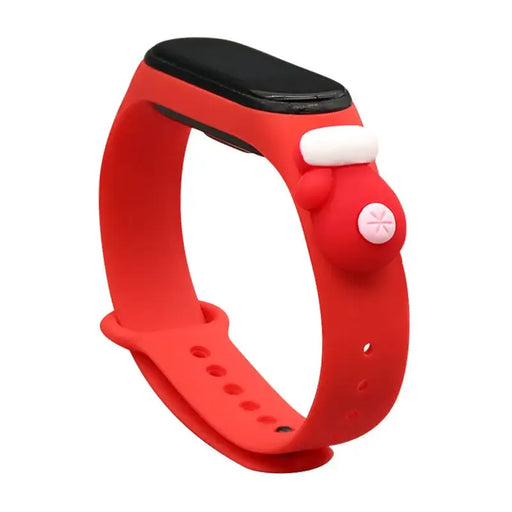 Strap Xmas for Xiaomi Mi Band 5 / 6 Christmas Silicone Strap Bracelet with Glove - Red - Smartwatch straps
