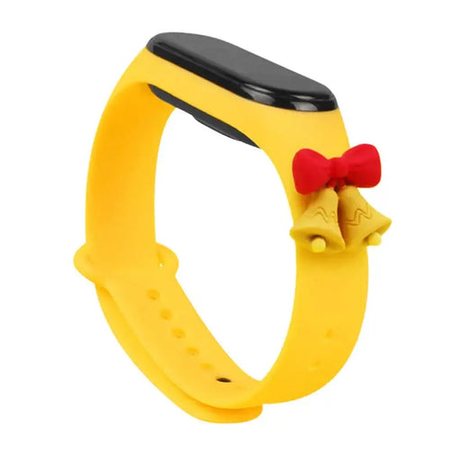 Strap Xmas for Xiaomi Mi Band 5 / 6 Christmas Silicone Bracelet Strap with Bells - Yellow - Smartwatch straps