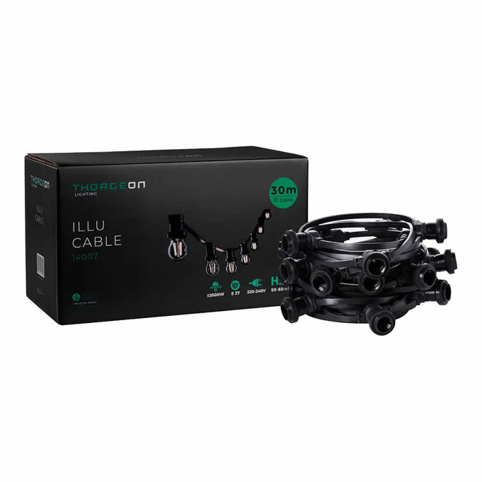 String lights Thorgeon Black 2000 W 30 m 30 - Декорация и Осветление<<<Дом Градина<<<BigBuy&&&LED