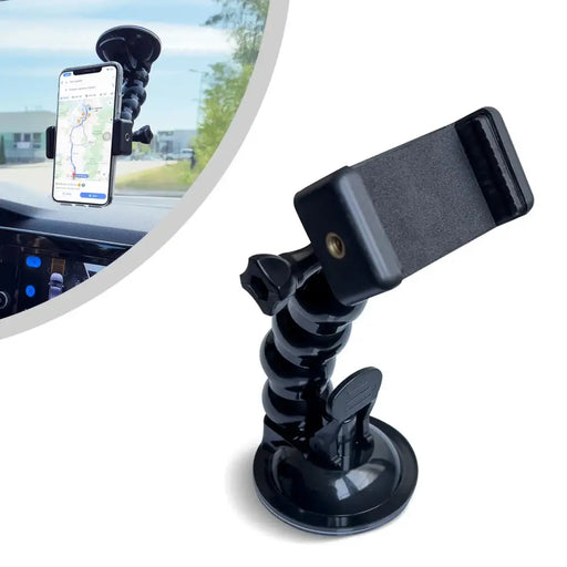 Suction Cup Holder for GoPro DJI Insta360 SJCam Eken + Smartphone Adapter - Black - Sport products<<<HurtelXML