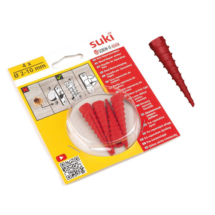 DOWEL FOR SCREW HOLES F2-10 MM 4 PCS SUKI SCREW-IT-AGAIN