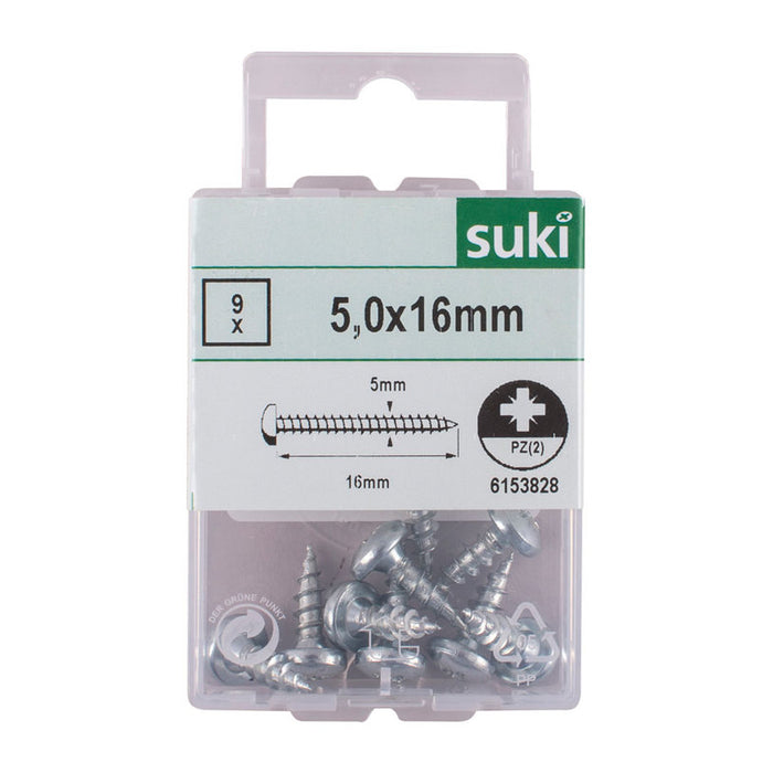 SCREW FOR WOOD 5X16 MM SUKI 9 PCS