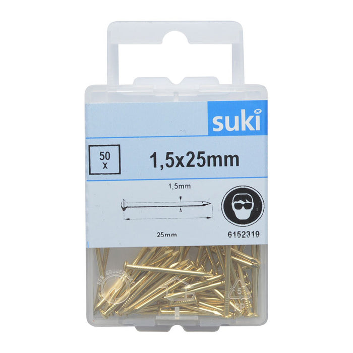 STEEL NAILS 50 PCS SUKI 1.5X25 MM