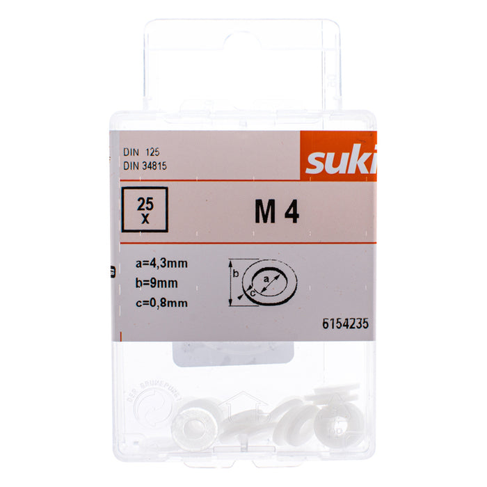 WASHER M4 4.3X09X0.8MM SUKI