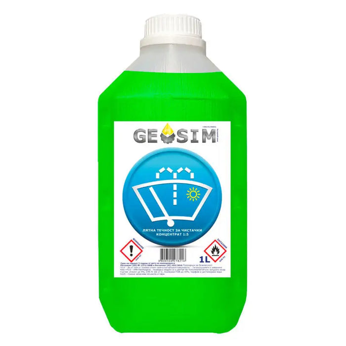 SUMMER LIQUID FOR CLEANING CONCENTRATE 1:5 1L GEOSIM - Лятна течност за чистачки<<<Сезонни авто продукти<<<Авто и