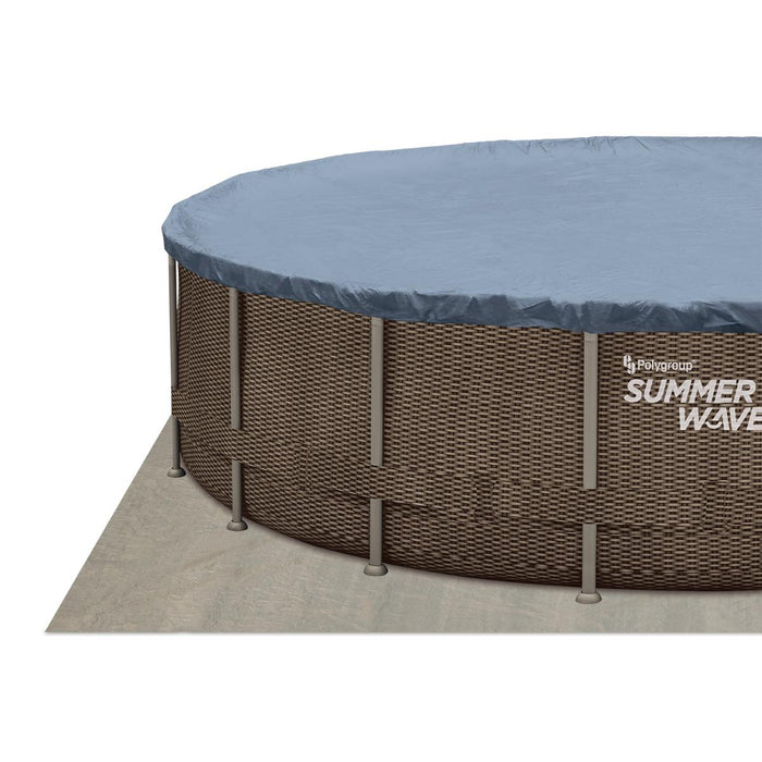 SWIMMING POOL 5.49X1.22M METAL FRAME RATTAN