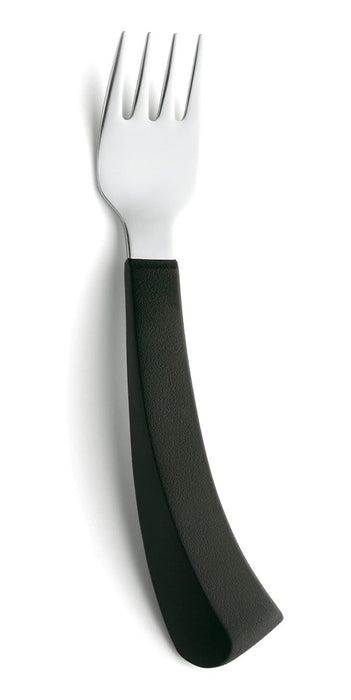 Curved fork for left-handed person