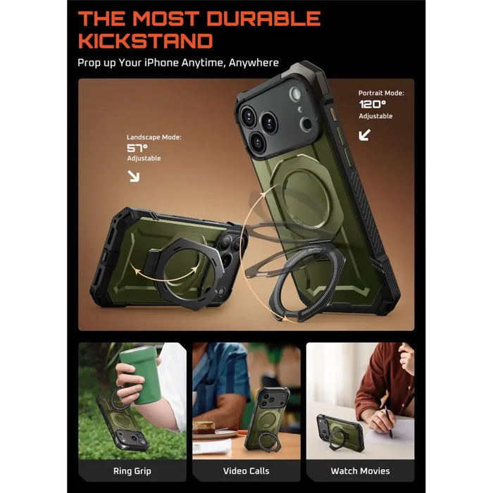 Supcase UB Grip Mag MagSafe Case for iPhone 17 Pro - Green - Cell phone cases and covers<<<HurtelXML